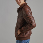 Robert Leather Jacket // Chestnut (XS)