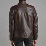 Noah Leather Jacket // Brown (4XL)