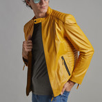 Dylan Leather Jacket // Yellow (S)