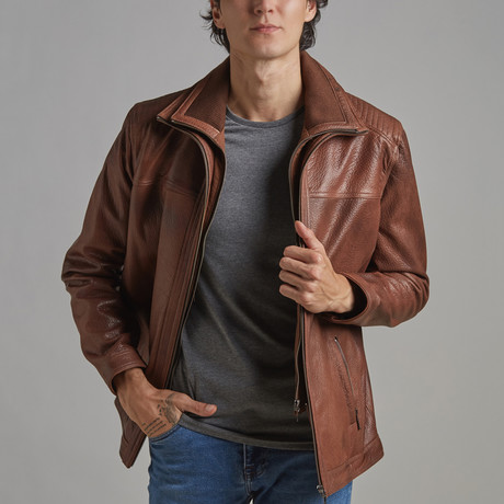 Cameron Leather Jacket // Chestnut (XS)