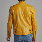 Dylan Leather Jacket // Yellow (L)
