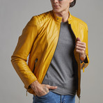 Dylan Leather Jacket // Yellow (S)