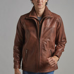 Cameron Leather Jacket // Chestnut (4XL)