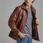 Cameron Leather Jacket // Chestnut (XL)