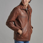 Cameron Leather Jacket // Chestnut (3XL)