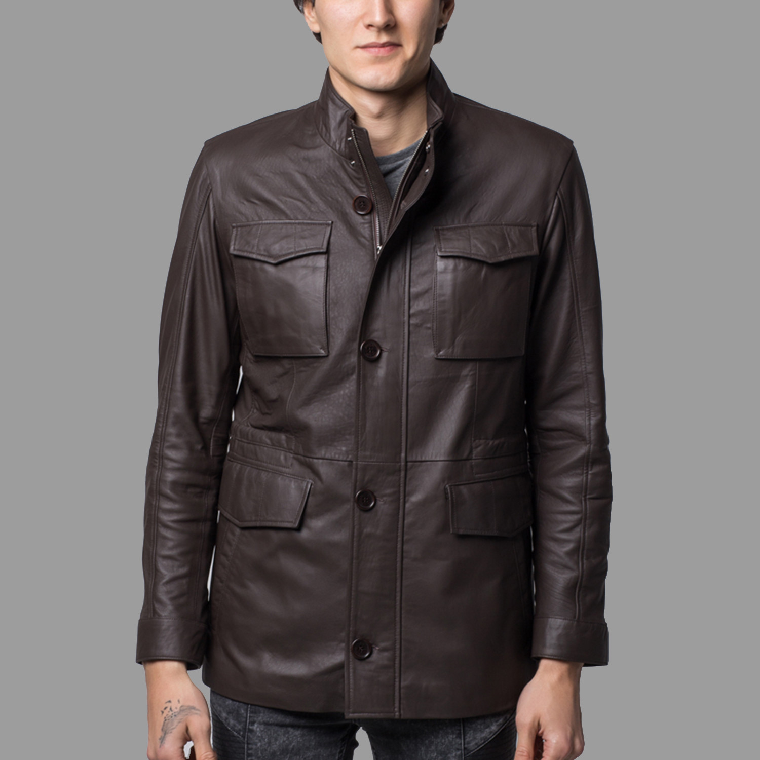 Logan Leather Jacket // Light Brown (3XL) - Deriderim - Touch of Modern