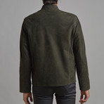 Henry Leather Jacket // Olive (4XL)