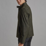 Henry Leather Jacket // Olive (4XL)