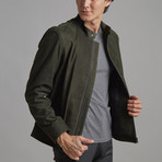 Henry Leather Jacket // Olive (XS)