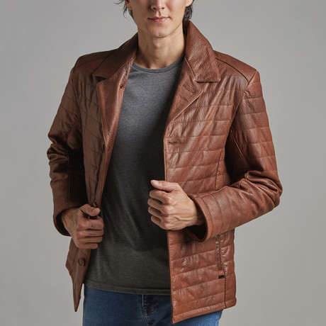 Hudson Leather Jacket // Chestnut (XS)