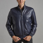 Nolan Leather Jacket // Navy (XL)