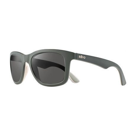 Huddie Polarized Sunglasses // Green + Sand Frame // Graphite Lens
