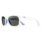 Huddie Polarized Sunglasses // White + Blue + Gray // Graphite Lens