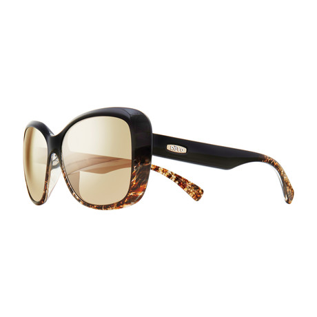 Devin Polarized Sunglasses // Black Amber Frame // Champagne Lens