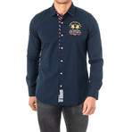 Frances Long Sleeve Shirt // Navy Blue (Large)