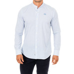 Jim Long Sleeve Shirt // White + Blue (X-Large)