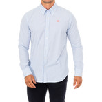 Adam Long Sleeve Shirt // White + Blue (X-Large)