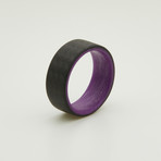 Carbon Fiber Twill Purple Glow Ring (6.5)
