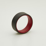 Carbon Fiber Unidirectional Ring // Red Inside (5.5)