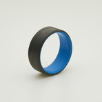 Carbon Fiber Unidirectional Ring // Blue Inside (8.5)