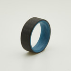 Carbon Fiber Twill Blue Glow Ring (6)