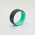 Carbon Fiber Twill Ring // Green Interior (5)