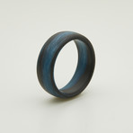 Carbon Fiber Blue Marbled Glow Ring (9)