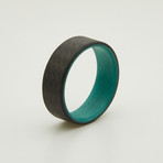 Carbon Fiber Twill Teal Glow Ring (5)