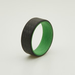 Carbon Fiber Twill Green Glow Ring (7)
