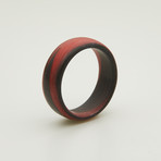 Carbon Fiber Red Marbled Glow Ring (5.5)