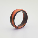 Carbon Fiber Red Marbled Glow Ring (7.5)