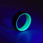 Carbon Fiber Twill Ring // Green Interior (8.5)