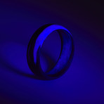Carbon Fiber Purple Marbled Glow Ring (8.5)