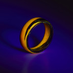Carbon Fiber Orange Marbled Glow Ring (6)