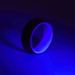 Carbon Fiber Twill Purple Glow Ring (7.5)