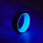 Carbon Fiber Twill Blue Glow Ring (6)