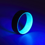 Carbon Fiber Twill Teal Glow Ring (7)
