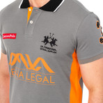 Solomon Short Sleeve Polo Shirt // Gray + Orange (Small)