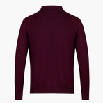 Wright Woolen Polo Sweater // Maroon (L)