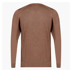 Anthony Woolen V-Neck Sweater // Light Brown (3XL)