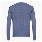 Anthony Woolen V-Neck Sweater // Blue (4XL)