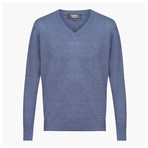 Anthony Woolen V-Neck Sweater // Blue (2XL)