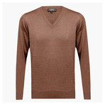 Anthony Woolen V-Neck Sweater // Light Brown (XL)