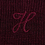 Wright Woolen Polo Sweater // Maroon (3XL)