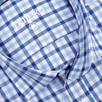 Gardener Checkered Slim Fit Shirt // Blue (L)