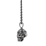 Skull Head Necklace // Steel (28 inch)