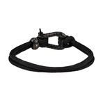 Cord U-Lock Clasp Bracelet // Black (7")