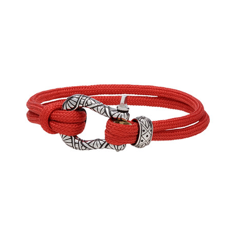 Cord U-Lock Bracelet // Red (7")