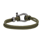 Cord U-Lock Bracelet // Army Green (7")