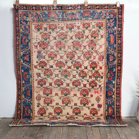 Signed Turkish Rug // Hand Knotted Circa 1960 // 6'5"L x 4'8"W
